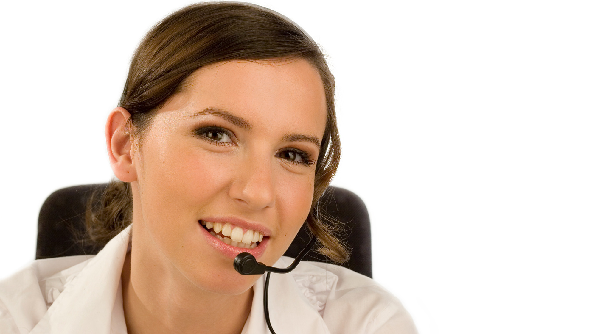 Freundliche Dame im Callcenter